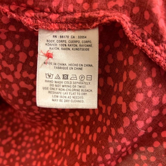 34.Holding Horses Women’s Long Sleeve Red Printed Blouse/Shirt. Size 8 - Picture 6 of 11